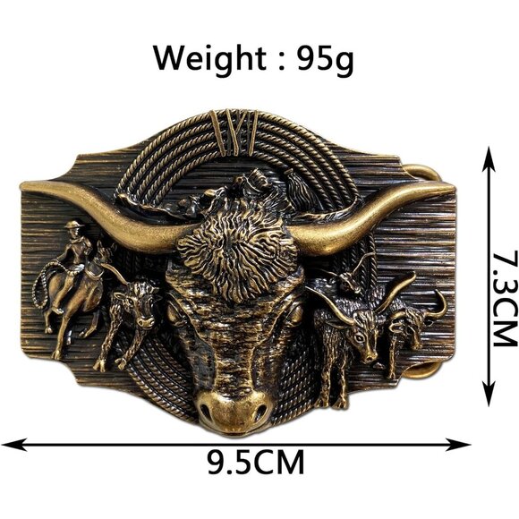 Men's Classic Western Fashion Belt Buckle Motorcycle Rider Street Punk Style - Picture 4 of 4